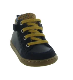 chaussures bebe du 18 au 27 - Semelle souple - bebe garcon - Cuir - Bleu - Shoo pom