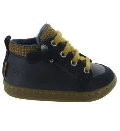 chaussures bebe du 18 au 27 - Semelle souple - bebe garcon - Cuir - Bleu - Shoo pom