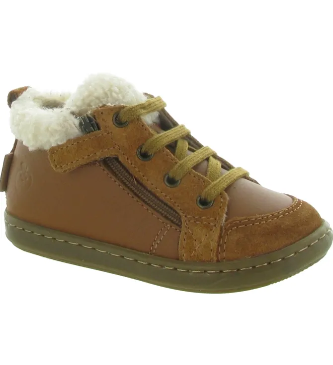 chaussures bebe du 18 au 27 - Semelle souple - bebe garcon - Cuir - Marron - Shoo pom