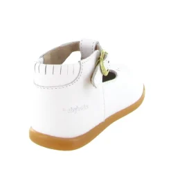 chaussures bebe du 18 au 27 - Semelle souple - bebe fille - Cuir - Blanc - Babybotte