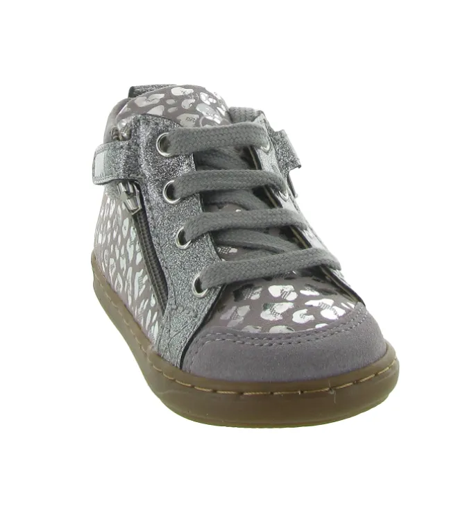 chaussures bebe du 18 au 27 - Semelle souple - bebe fille - Nylon - Gris - Shoo pom
