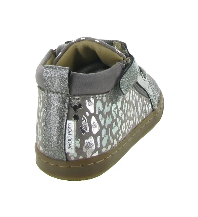 chaussures bebe du 18 au 27 - Semelle souple - bebe fille - Nylon - Gris - Shoo pom