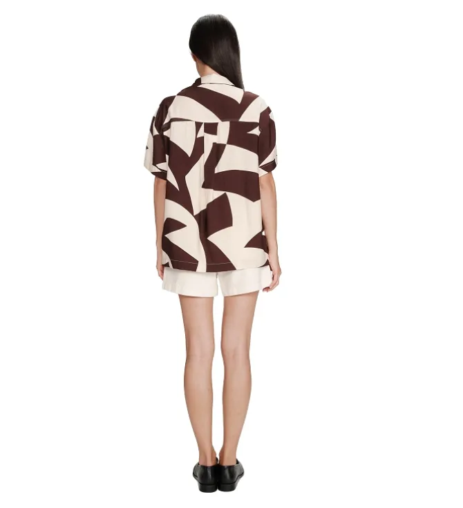 chemise - MANCHE COURTE - vetement femme - Synthétique - Chocolat - Grace and mila