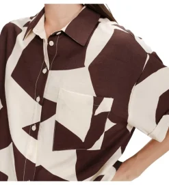 chemise - MANCHE COURTE - vetement femme - Synthétique - Chocolat - Grace and mila