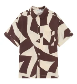 chemise - MANCHE COURTE - vetement femme - Synthétique - Chocolat - Grace and mila
