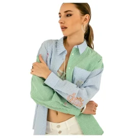 chemise - MANCHE LONGUE - vetement femme - Coton - Multicolor - Freeman t.porter