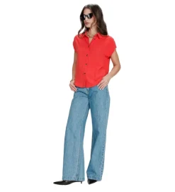 chemise - MANCHE LONGUE - vetement femme - Textile - Orange - Grace and mila