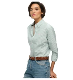 chemise - MANCHE LONGUE - vetement femme - Coton - Vert - Superdry