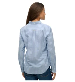 chemise - MANCHE LONGUE - vetement femme - Coton - Bleu - Superdry