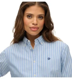 chemise - MANCHE LONGUE - vetement femme - Coton - Bleu - Superdry