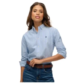 chemise - MANCHE LONGUE - vetement femme - Coton - Bleu - Superdry