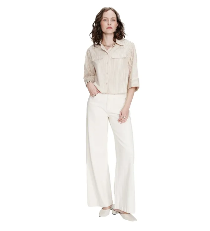 chemise - MANCHE LONGUE - vetement femme - Coton - Beige - Grace and mila
