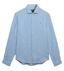 chemise - MANCHE LONGUE - vetement homme - Coton - Bleu - Superdry