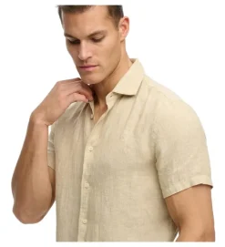 chemise - MANCHE LONGUE - vetement homme - Coton - Beige - Superdry