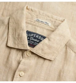 chemise - MANCHE LONGUE - vetement homme - Coton - Beige - Superdry