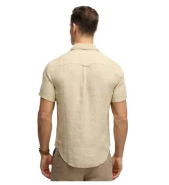 chemise - MANCHE LONGUE - vetement homme - Coton - Beige - Superdry