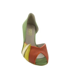 escarpins et trotteurs - A bout ouvert - femme - Cuir - Vert - Creatis