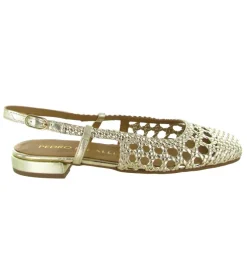 escarpins et trotteurs - Bride arrière - femme - Cuir - Or - Pedro miralles