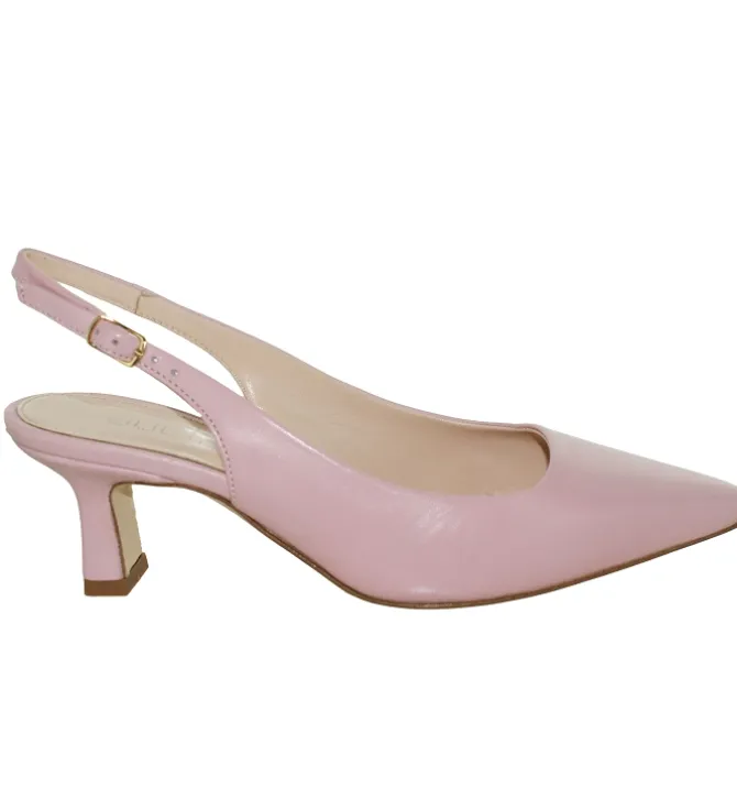 escarpins et trotteurs - Bride arrière - femme - Cuir - Rose - Julie dee