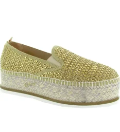 espadrilles - Espadrille compensée - femme - Coton - Or - Gaimo