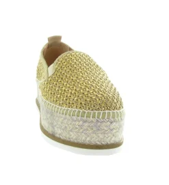 espadrilles - Espadrille compensée - femme - Coton - Or - Gaimo