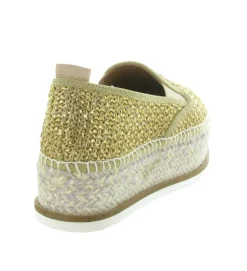 espadrilles - Espadrille compensée - femme - Coton - Or - Gaimo