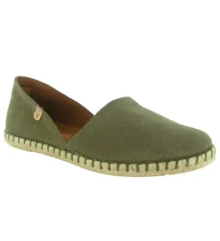 espadrilles - Espadrille plate - femme - Nubuck - Kaki - Verbenas