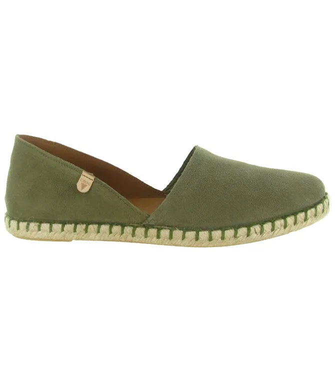 espadrilles - Espadrille plate - femme - Nubuck - Kaki - Verbenas