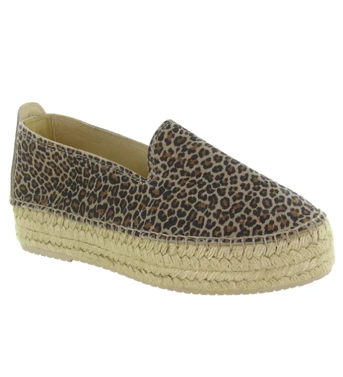 espadrilles - Espadrille plate - femme - Nubuck - Léopard - Bayona