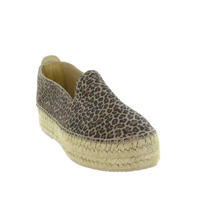 espadrilles - Espadrille plate - femme - Nubuck - Léopard - Bayona
