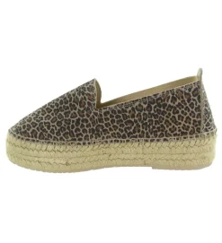 espadrilles - Espadrille plate - femme - Nubuck - Léopard - Bayona