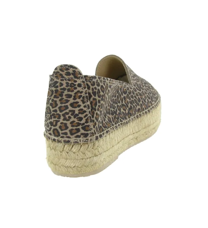 espadrilles - Espadrille plate - femme - Nubuck - Léopard - Bayona