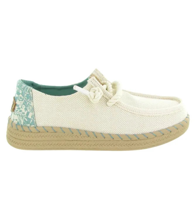 espadrilles - Espadrille plate - femme - Toile - Blanc - Hey dude