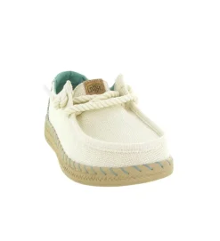 espadrilles - Espadrille plate - femme - Toile - Blanc - Hey dude