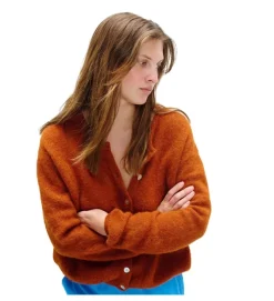 gilet - MANCHE LONGUE - vetement femme - Coton - Bronze - American vintage