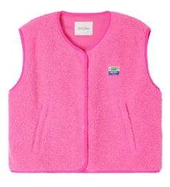 gilet - SANS MANCHE - vetement femme - Cuir - Rose - American vintage