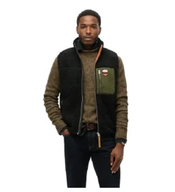 gilet - SANS MANCHE - vetement homme - Coton - Noir - Superdry