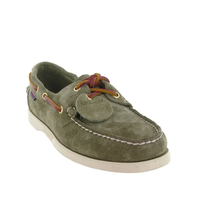 mocassins - Bateau - homme - Cuir - Kaki - Sebago