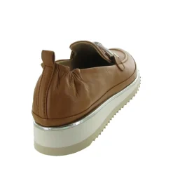 mocassins - Compensé - femme - Cuir - Marron - Xsa