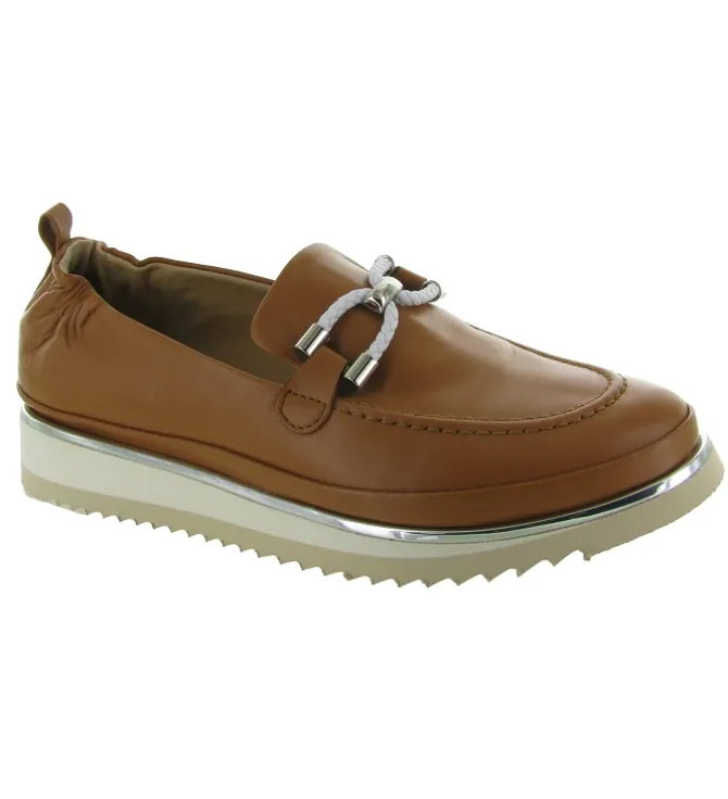 mocassins - Compensé - femme - Cuir - Marron - Xsa