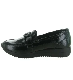 mocassins - Compensé - femme - Cuir - Noir - Remonte