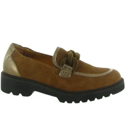 mocassins - Compensé - femme - Cuir - Marron - Fugitive