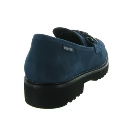 mocassins - Compensé - femme - Cuir - Bleu - Mephisto