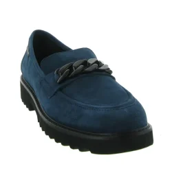 mocassins - Compensé - femme - Cuir - Bleu - Mephisto
