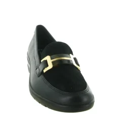 mocassins - Compensé - femme - Cuir - Noir - Ara