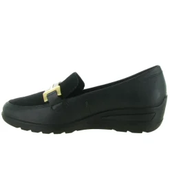 mocassins - Compensé - femme - Cuir - Noir - Ara