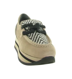 mocassins - Compensé - femme - Cuir - Beige - Softwaves