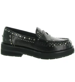 mocassins - Compensé - femme - Cuir - Noir - Bibi lou
