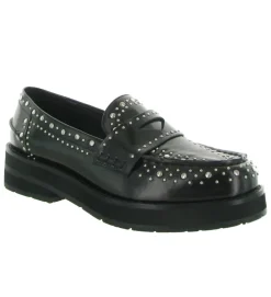 mocassins - Compensé - femme - Cuir - Noir - Bibi lou