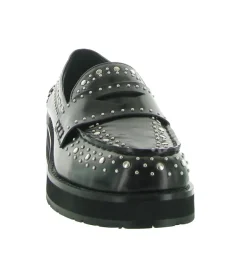 mocassins - Compensé - femme - Cuir - Noir - Bibi lou